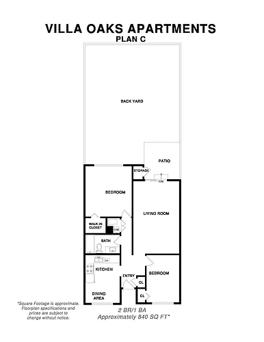 Floor plan Plan C-Two Bed/One Bath