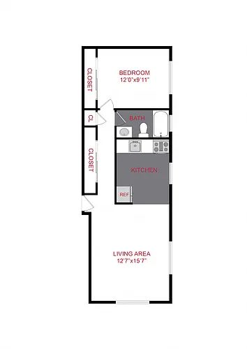 Floor plan 1 Bed 1 Bath