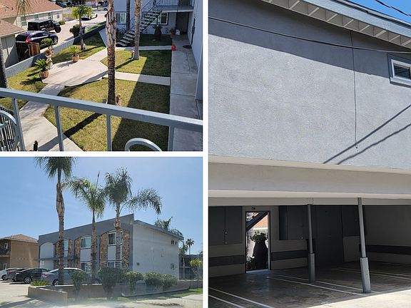 The atrium, the front of the complex, and the carport.