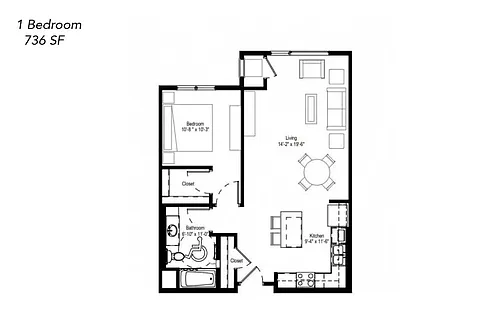 Floor plan One Bedroom