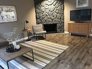 Living room with fireplace