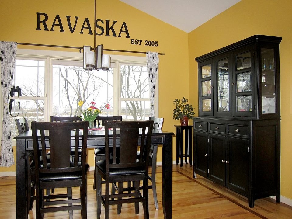 Dining room with hickory floors and great views!