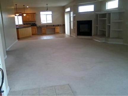 open floor plan with built-in-desk!