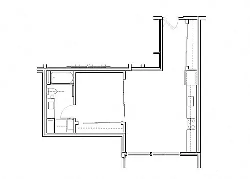Floor plan Open 1 Bed, 1 Bath O2