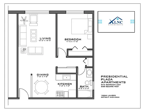 Floor plan 1 bedroom
