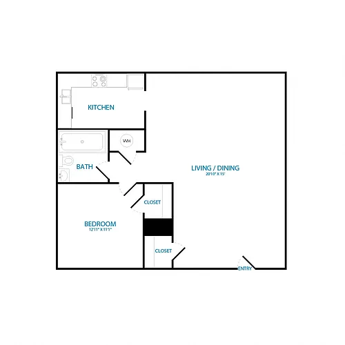Floor plan One Bedroom B