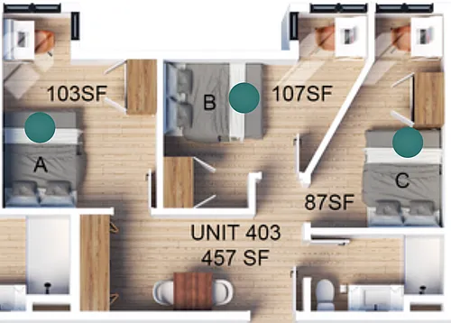 Floor plan Triple Suite