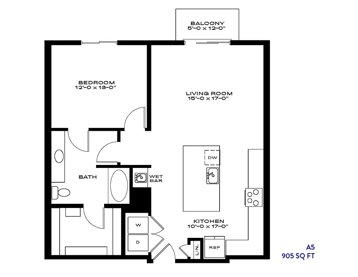 Floor plan 1 Bed/1 Bath