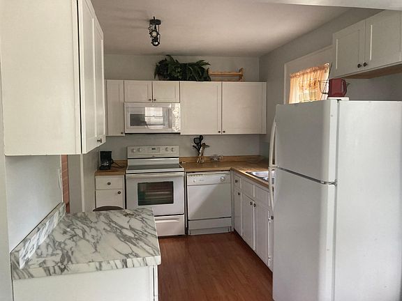 Kitchen stove and microwave and dishwasher