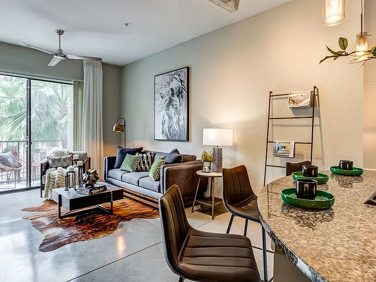 Living Room With Balcony Feature