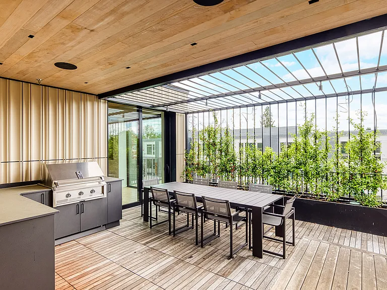 South facing terrace with bbq