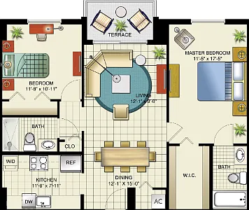 Versailles, Model C | 2 Bedrooms, 2 Bath Versailles, Model C | 2 Bedrooms, 2 Bath