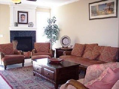 Family room with fireplace