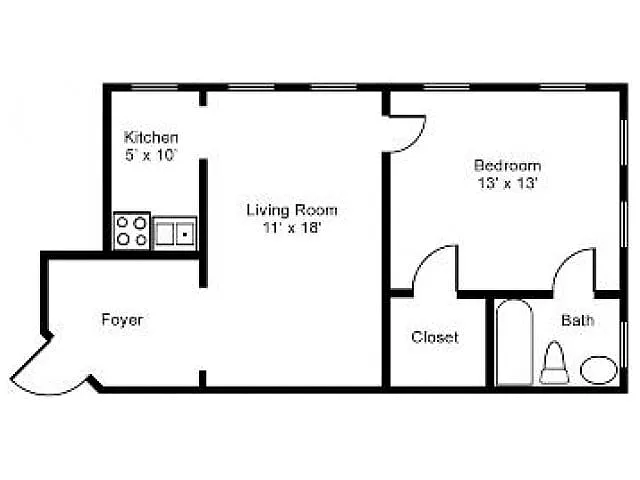 Floor plan 1BR/1BA Renovated 1