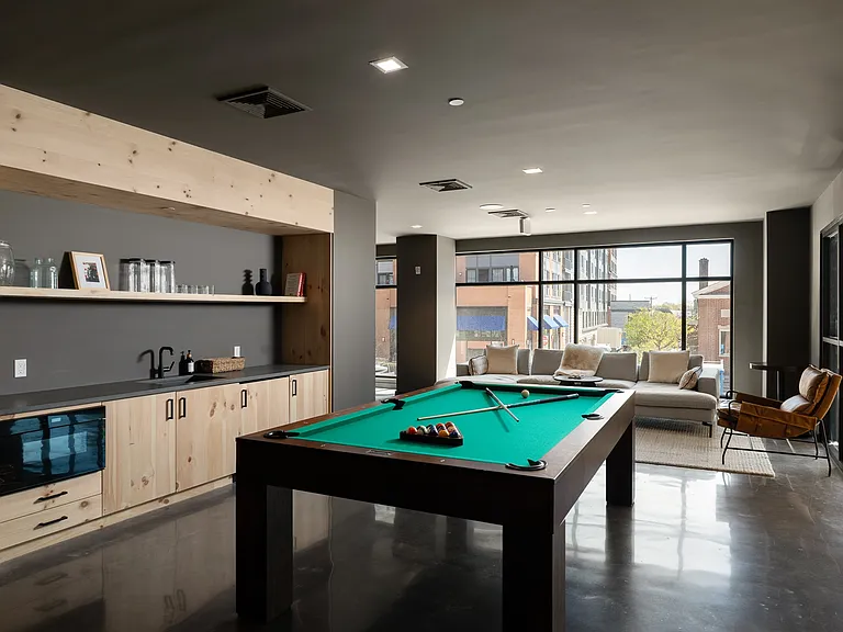 Game Room Lounge with Golf Simulator