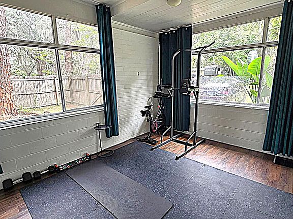 Flex space currently home gym/yoga space