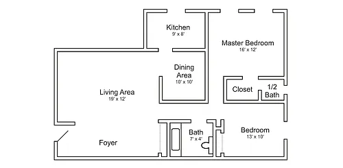 Floor plan 2 Bed