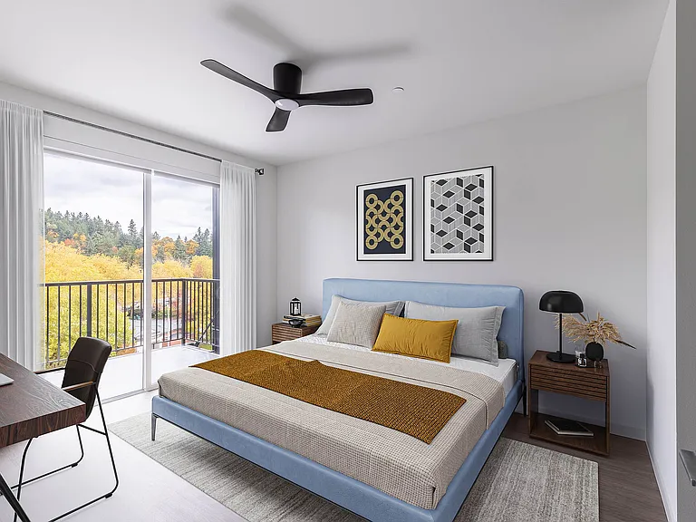 Spacious apartment bedroom