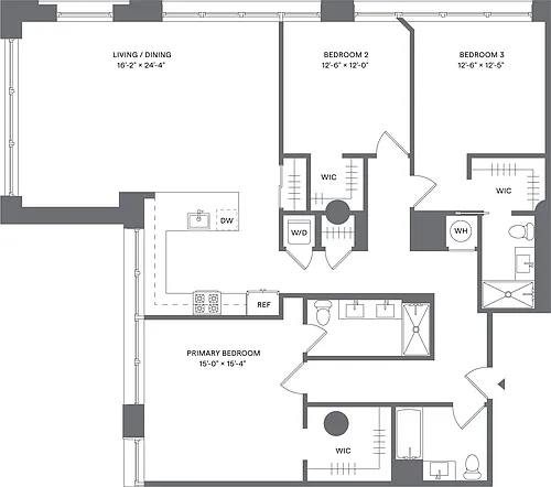 Floor plan 3 Bed/ 3 Bath_C2