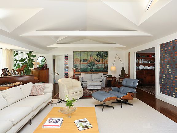 Living room glowing with light