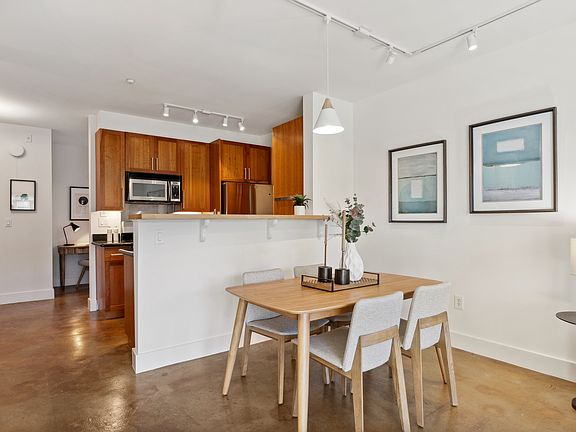 Cozy dining area and kitchen.