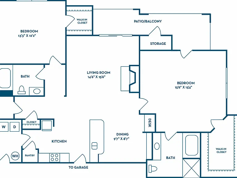 2 Bedroom | 2 Bath | 1243 SF 2 Bedroom | 2 Bath | 1243 SF