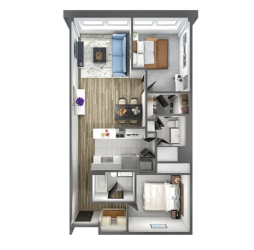 Floor plan 2bd/2ba 1000-1160