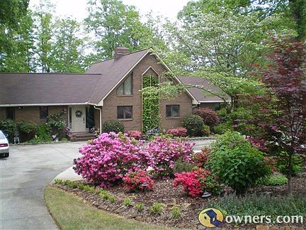 Front of house with flowers