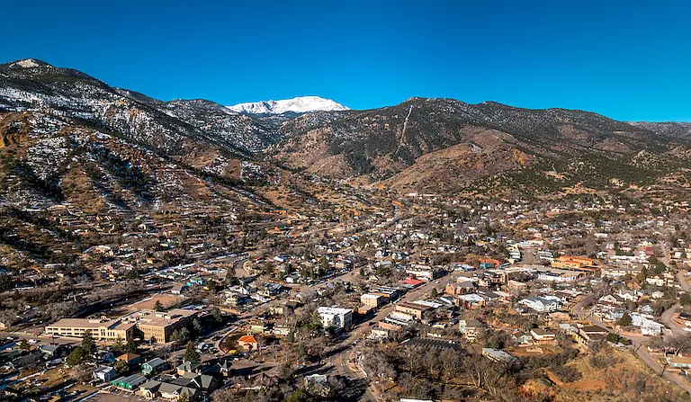 Drone view of the entire town