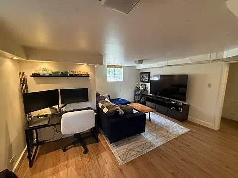 well finished basement area for media room