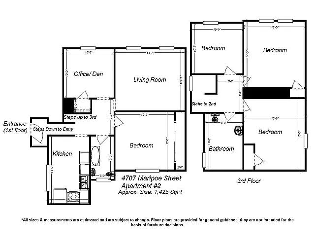 Floor plan 4707 Maripoe 2 - Available August 1st