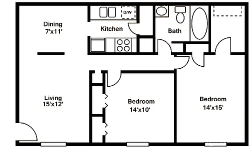 Floor plan Two Bedroom