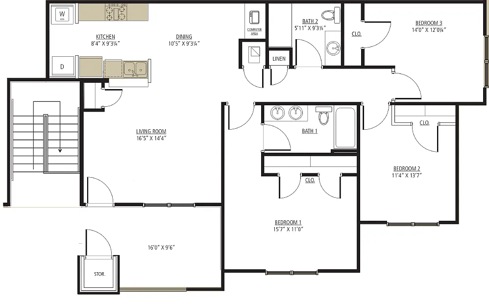 Floor plan 3 Bedroom