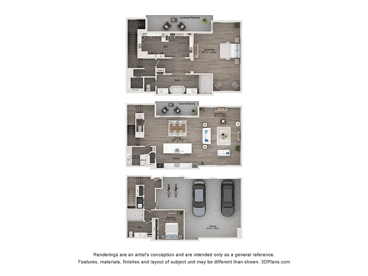 Floor plan B6 - Townhome w/ 2.5 Car Attached Garage