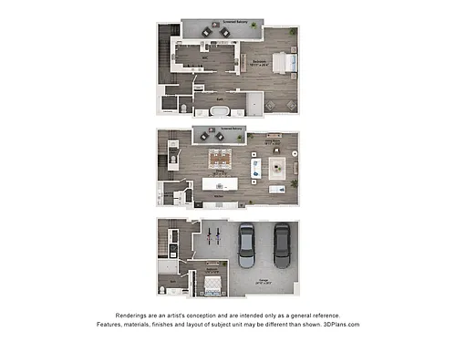 Floor plan B6 - Townhome w/ 2.5 Car Attached Garage