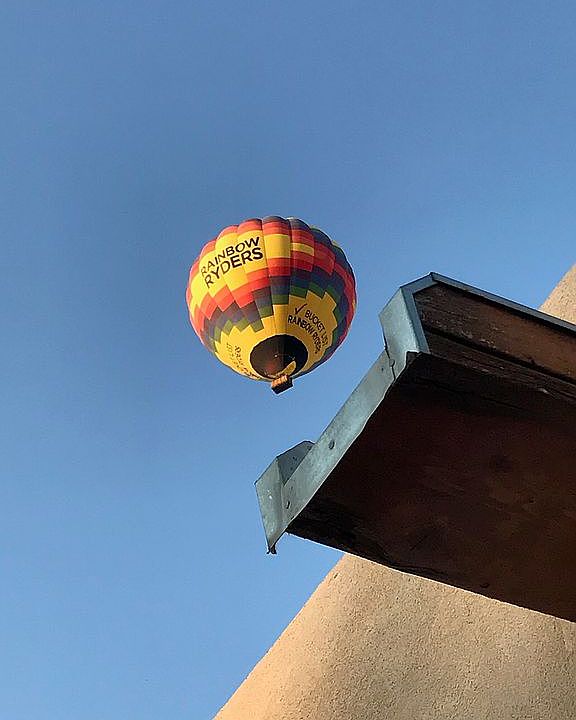 Hot air balloons right over 