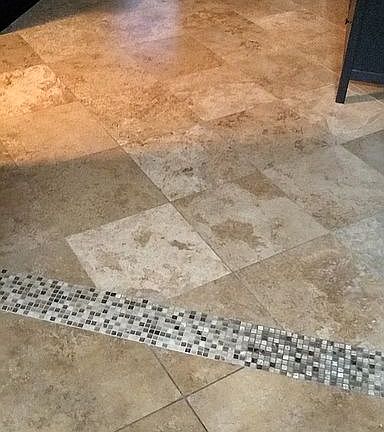 Travertine with Mosaic entry