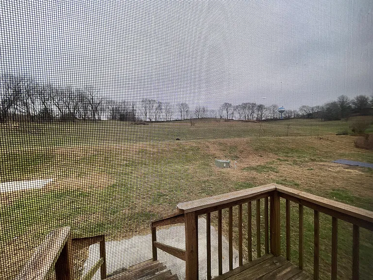 Master bedroom deck with view