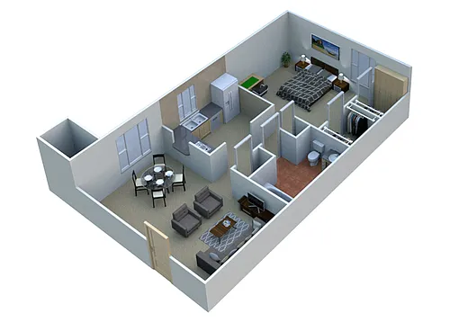 Floor plan 1 Bedroom 1A10