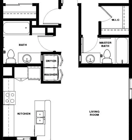 970sqft with washer and dryer