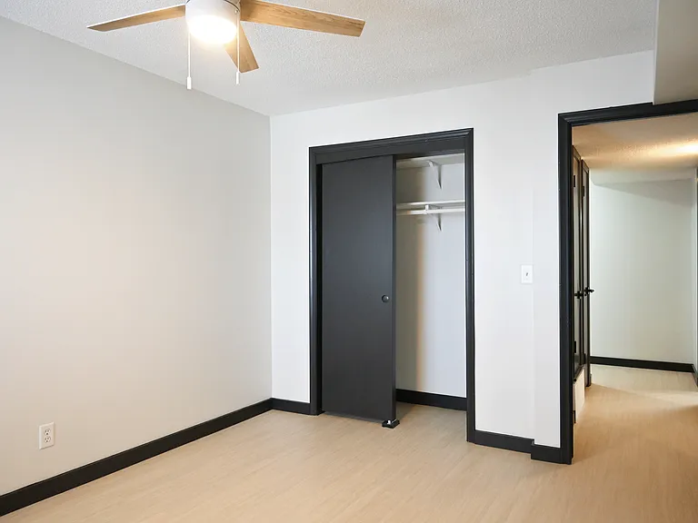 Large closet with rack.