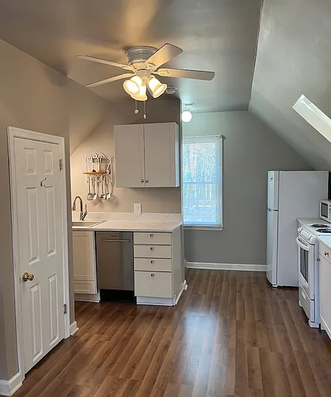 Sink and dishwasher view from living room