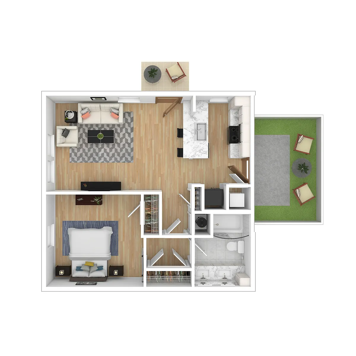 Floor plan 1BR Duplex