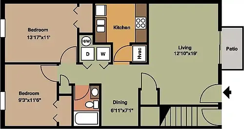 Floor plan Two Bedroom