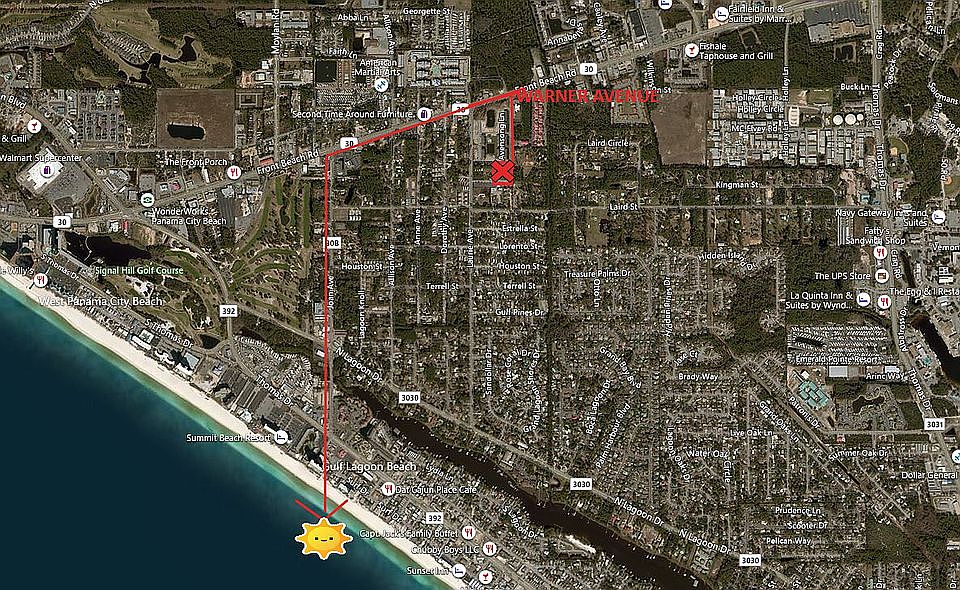 WARNER AVE TO BEACH