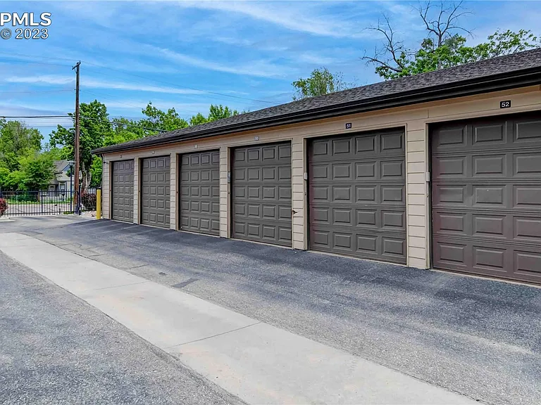 Gated parking garage area