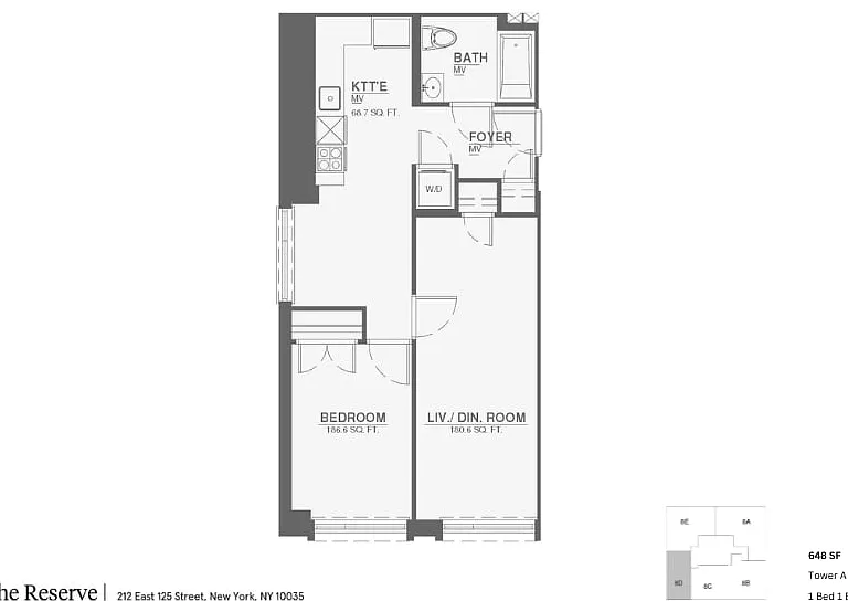 1x1 - 1 Bed 1 Bath (8D) 1x1 - 1 Bed 1 Bath (8D)