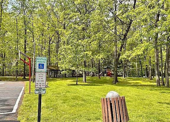 Park viewed from the townhome.