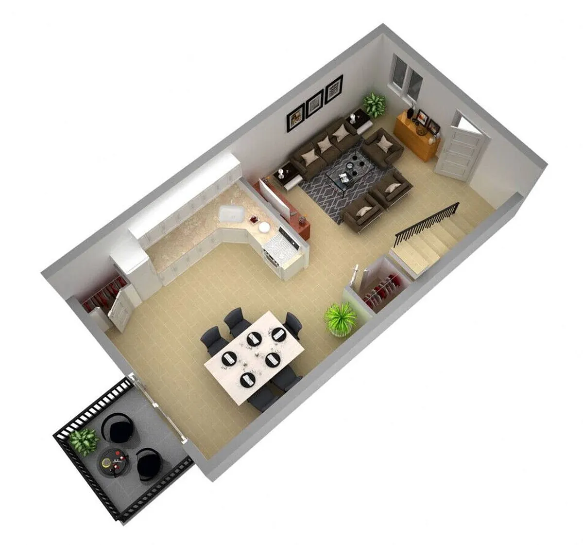 Floor plan Taras Manor Two Bedroom Townhome