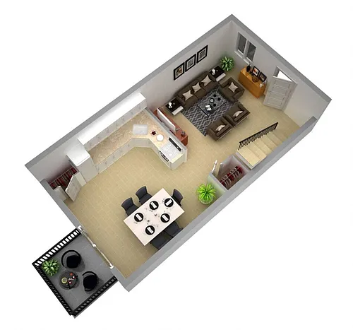 Floor plan Taras Manor Two Bedroom Townhome